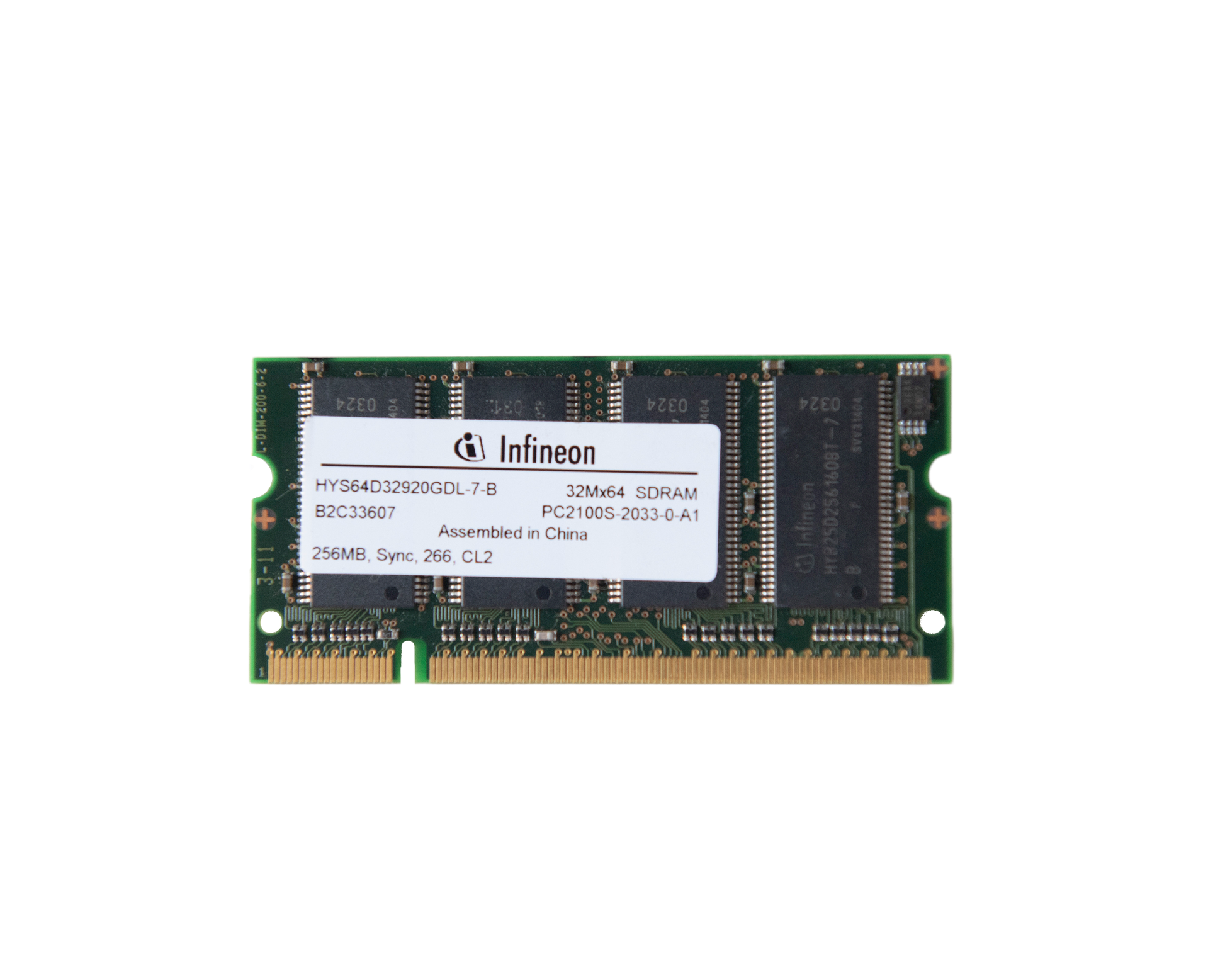 RAM SO-DIMM INFINEON 256MB DDR 266Mhz PC2100S-2033-0-A1