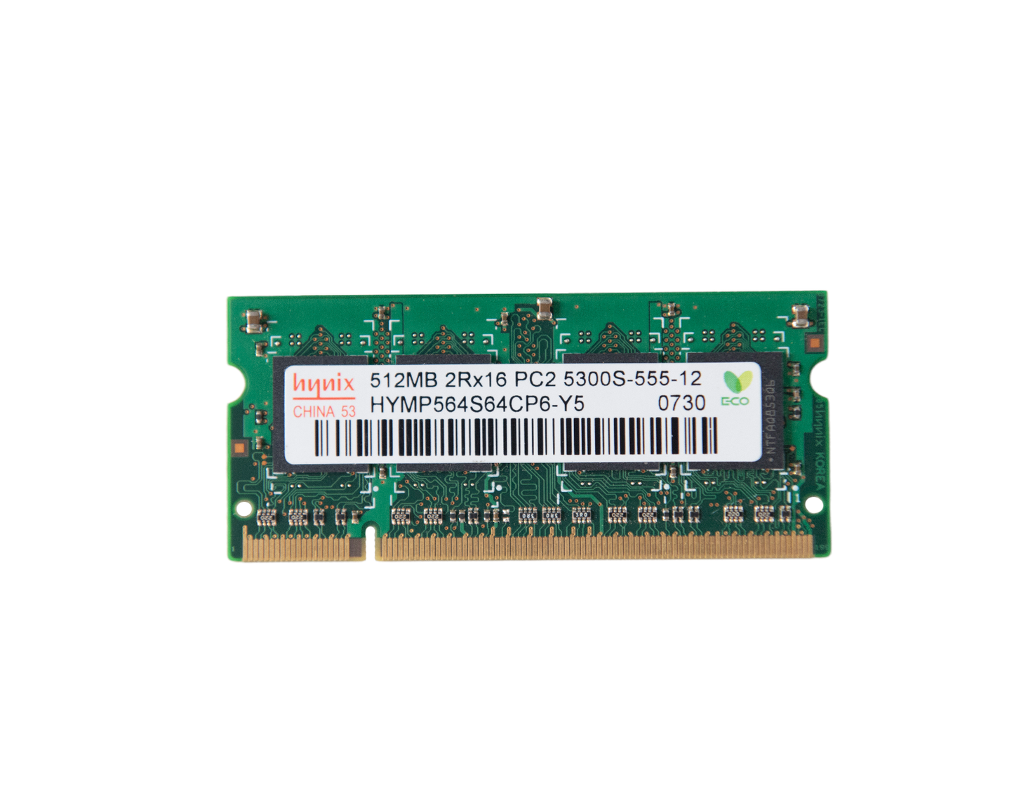 Memória RAM SO-DIMM Hynix 512MB DDR2 667Mhz PC2 5300S-555-12 HYMP564S64CP6-Y5