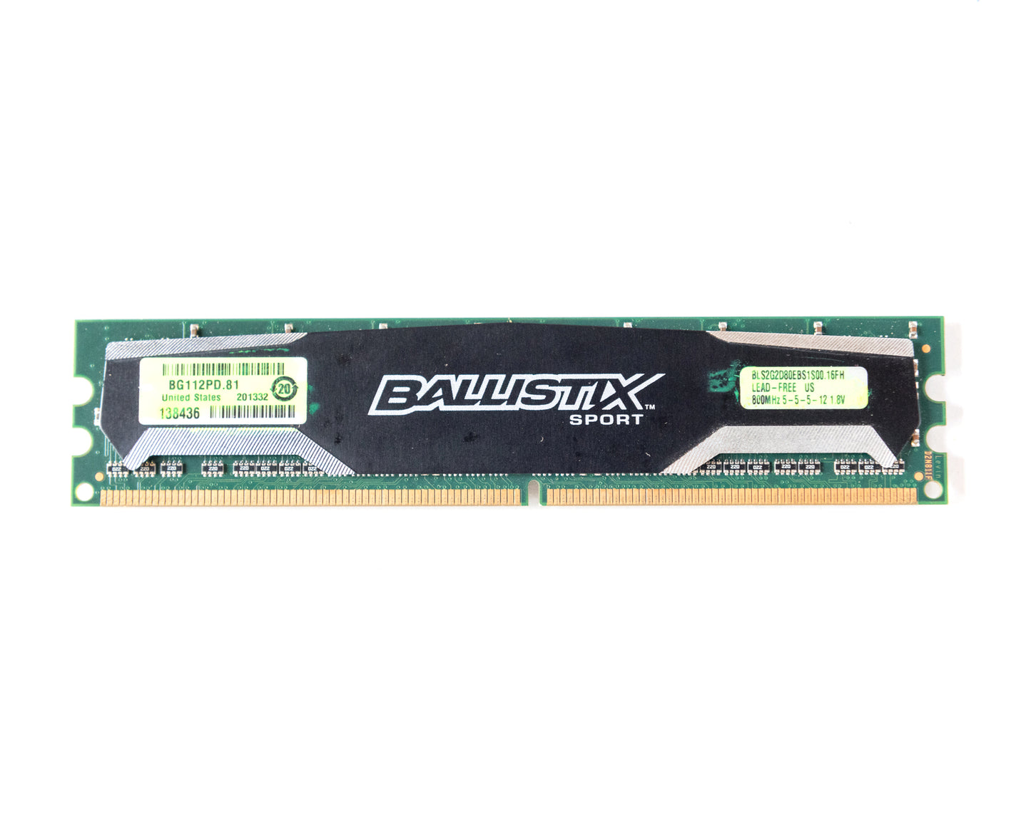RAM DIMM Crucial DDR2 2GB 800MHZ BALLISTIX SPORT BLS2G2D80EBS1S00CEU
