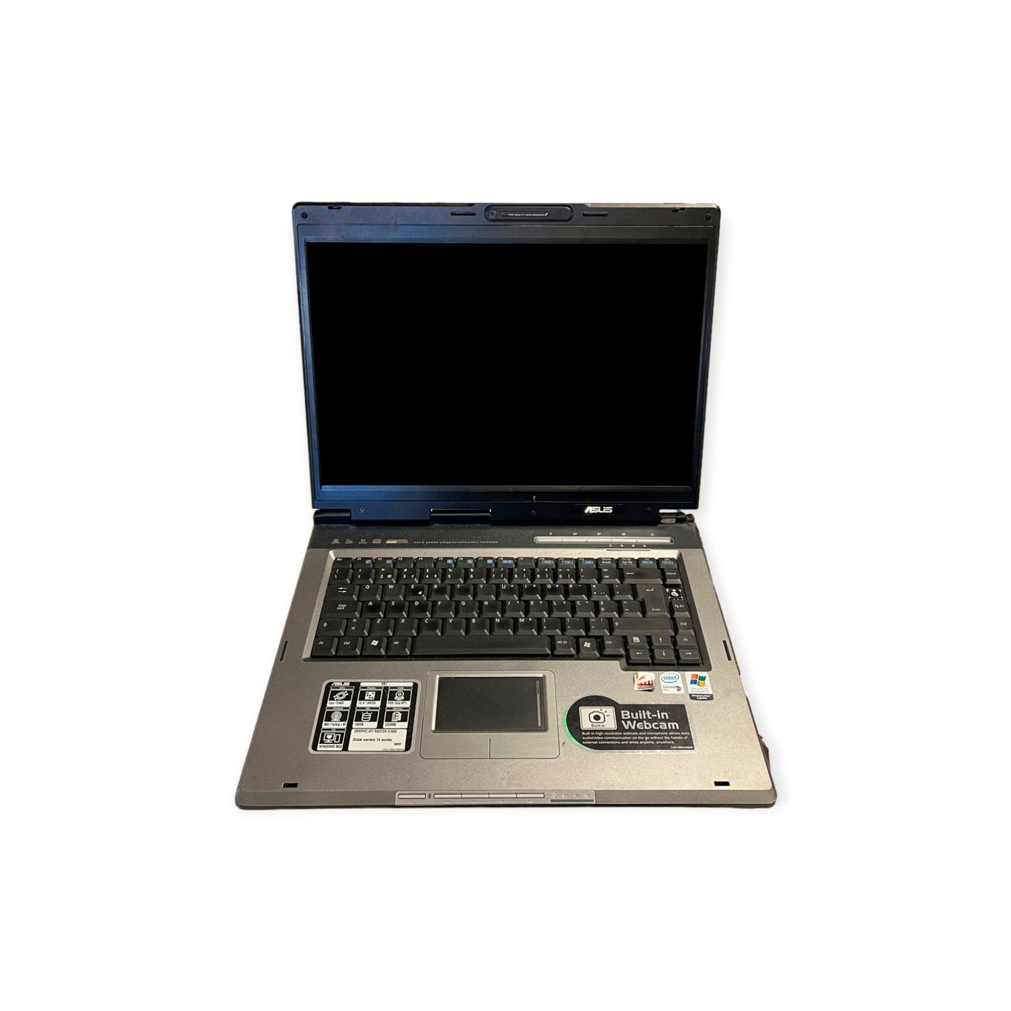 Portátil Asus A6J Intel T2400 1GB RAM 100GB HDD Win 7 funcional Grade C