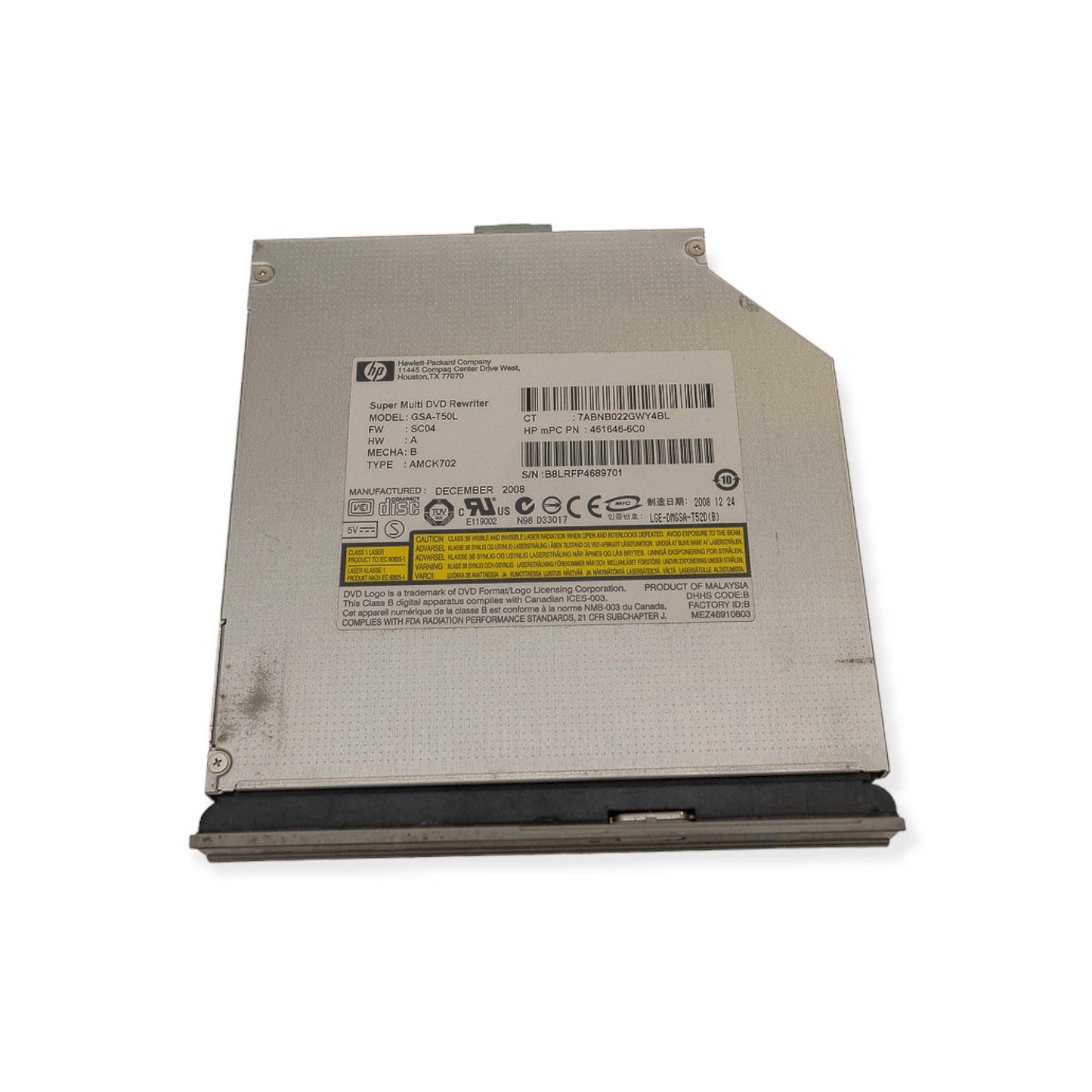 Leitor Gravador DVD HP GSA-T50L  B8LRFP4689701 480459-001