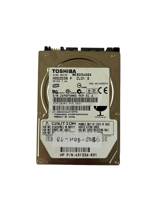 Disco Rígido 2,5'' Toshiba 80GB MK8034GSX