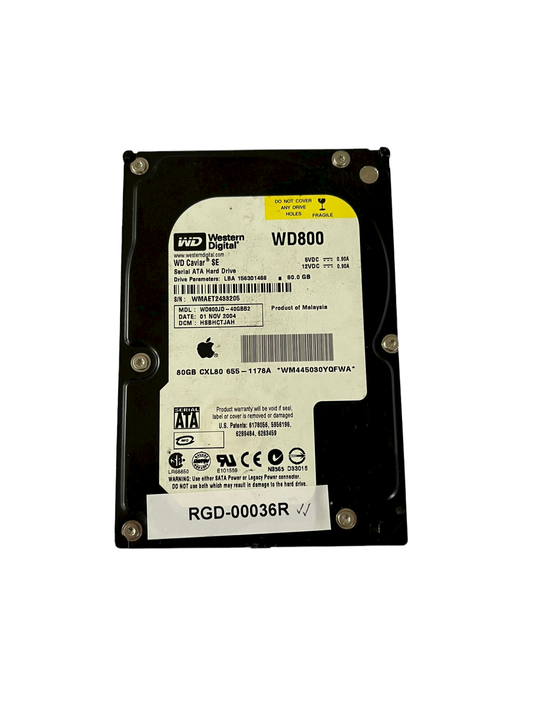 Disco Rígido 3,5'' Western Digital WD800 80GB WD800JD-40GBB2 (Apple)