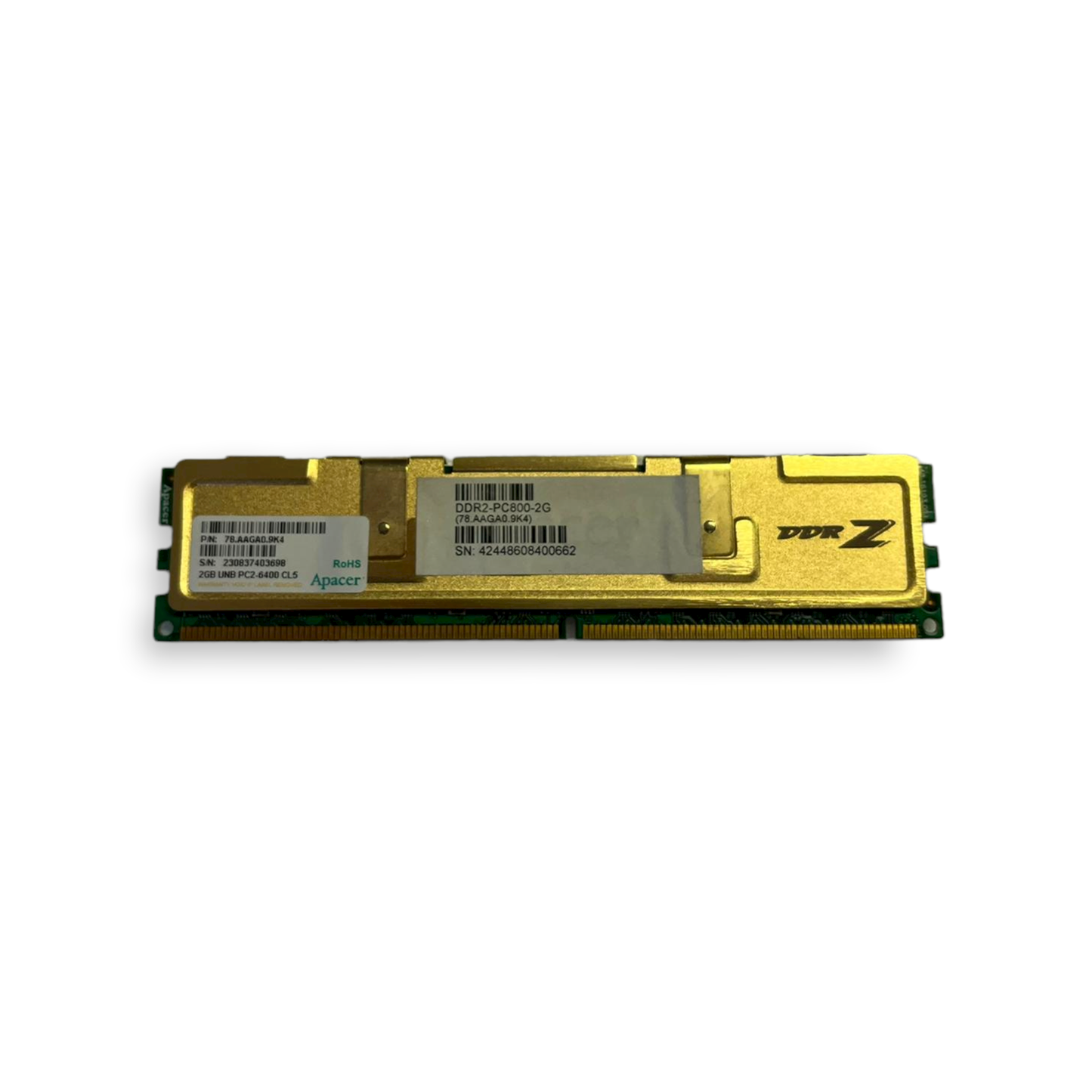 RAM DIMM Apacer DDR2 2 GB 800 MHz N.º de serie 230837403698