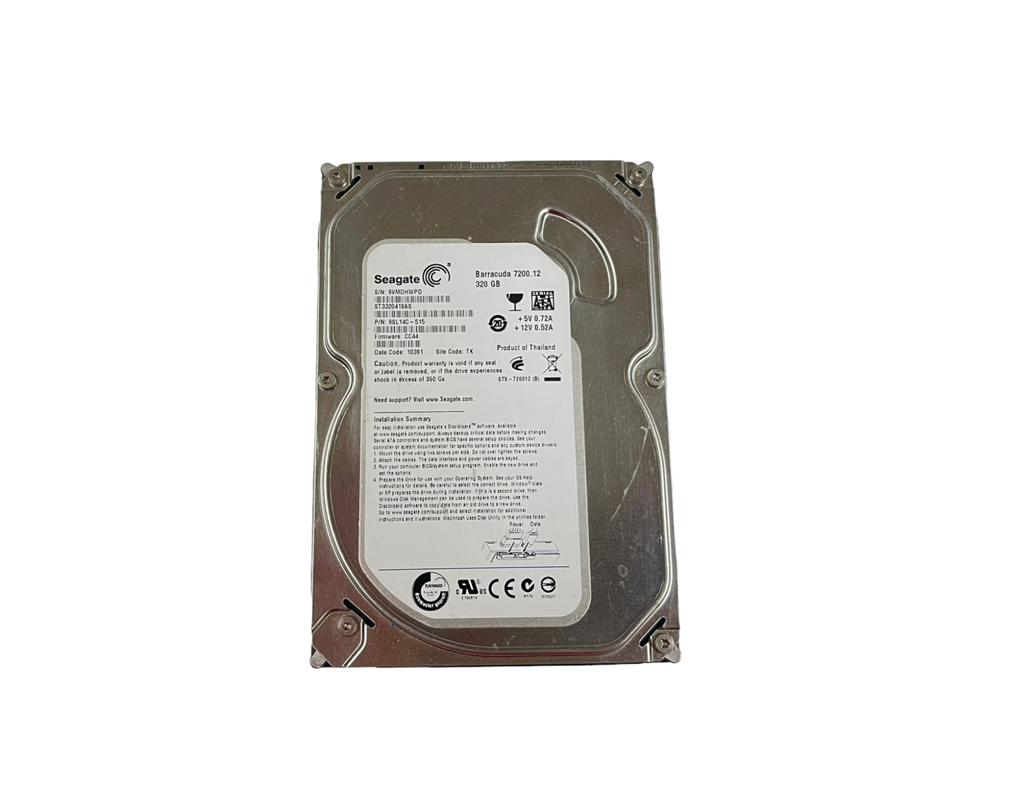 Disco Rígido Genérica HDD 3,5'' 320GB 7200RPM | Estado: Muito Bom