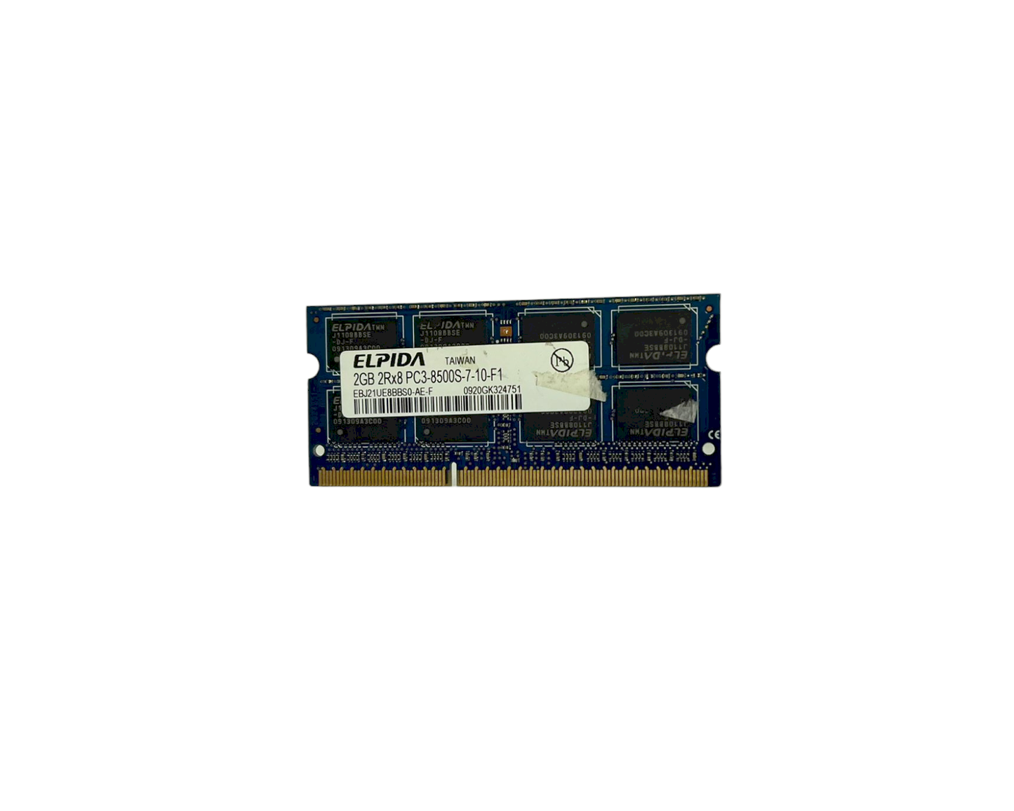 Memória Ram SODIMM Elpida 2GB DDR3 8500S EBJ21UE8BBS0-AE-F